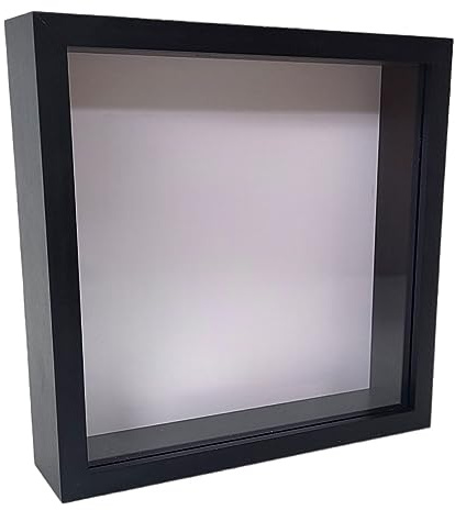 BUSDUGA 4362 - Cassetta di risparmio da personalizzare 20 x 20 x 5 cm, cornice bianca salvadanaio fai da te (nero)