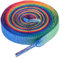 LARGERED 2 Paar Flach Schnürsenkel Regenbogen 8 mm Breit Premium Sneaker Schnürsenkel für Sportschuhe Turnschuhe und Laufschuhe Reißfest Ersatz Bunte Schuhbänder für Herren/Damen/Kinder,120cm