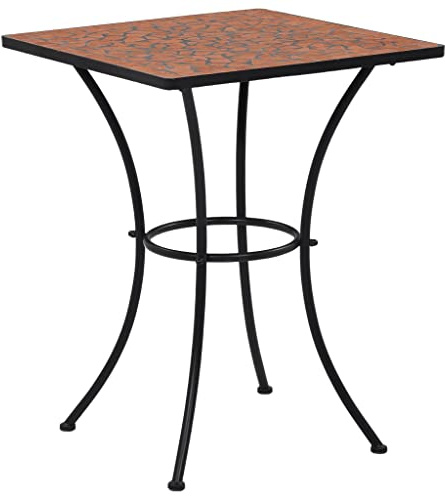 Genérico Mesa de Mosaico para cafetería cerámica Terracota 60 cm,Mesas de jardín-46705