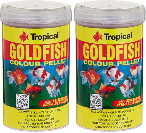 Goldfish Color 1000ml / 360g - Nourriture pour Tous Les Poissons Rouges, granulés (Lot de 2)