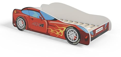 KOBI Cama Infantil Spider Bat Car | Multicolores | Tema de superhéroe Spiderman Batman | Cama Infantil Niño Niña | con Estructura de Cama (4x4, 140x70)