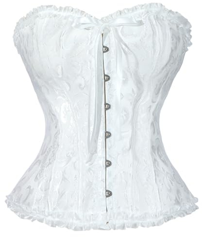 OPLERT Corsé de pecho completo para mujer, cintura bajo el pecho, corsé gótico con corpiño vintage