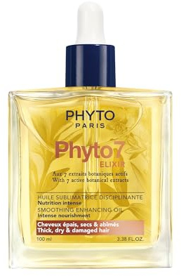 PHYTO Paris 7 Elixir - Disciplining Enhancing Oil 100 ml - Thick, Dry & Damaged Hair Oil - Multi-Use Care: Intense Nutrition, Discipline & Finishing - 99% Nat Botanical Oils