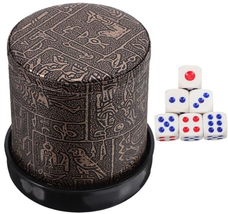 Hemobllo Vaso para Dados Plástico Resistente Diseño Egipcio de Dados Copa Agitadora con Base para Fiestas y Entretenimiento