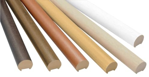 Corrimano per scale in legno tondo fresato Ayous, diametro 50 mm, vari colori e lunghezza. (Bianco, 2000 mm)