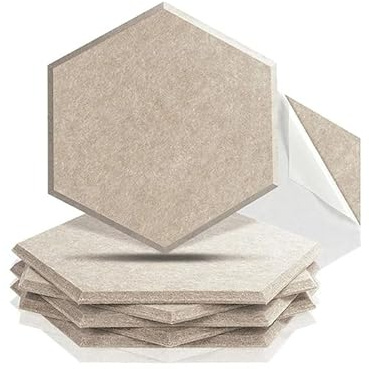 Akustisk skumpanel, 6 st 3D självhäftande ljudabsorberande akustiska paneler for inspelning ljudisolerande isolering(0.9cm High Density,Large)
