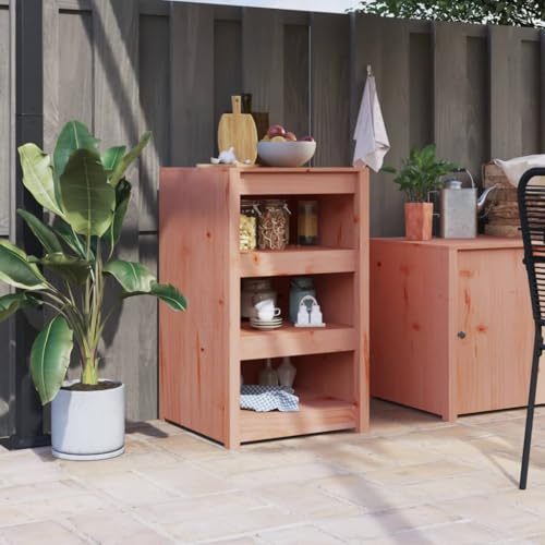 Zeehear Outdoor-Küchenschrank 55x55x92 cm, Massivholz Douglasie, Robustes Gartencabinet, vielseitiges Modul für Außenküche, langlebige Aufbewahrung