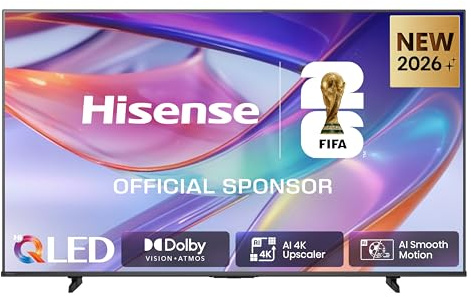 Hisense 75E7DS Fernseher 75 Zoll, 4K UHD QLED, Smart TV, Hi View AI Engine, 60Hz Game Mode Plus, Dolby Vision IQ, QLED Colour, Filmmaker, Smooth Motion, Airplay, Sprachsteuerung, 2026