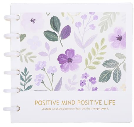 Mipcase Fyrkantig spiraljournal - 6,5 skissblock med påfyllningsbara sidor - Blommig tom anteckningsbok för kontor, snabba anteckningar, listor, skissering, dagliga uppgifter