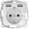 2USB inChargePRO SI USB AA Steckdose 12W 2.4A Glänzend Weiß