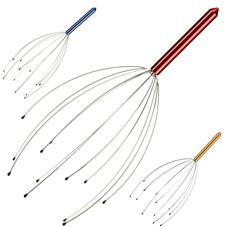 Relaxdays 48x Head Massager in Set Head Massage Spider Head Scraper 12 Outriggers Head Scraping Device