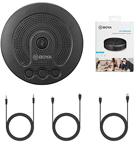 BOYA Speakerphone Conference Microphone with 3.5mm TRRS USB Type-C USB Connector for iOS iPhone Android Smartphone Tablet PC Laptop Recording Skype Conference Call