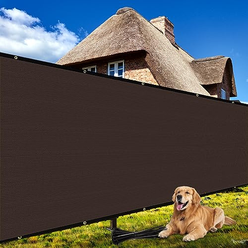 Shade&Beyond 6' X 50' Fence Privacy Screen Heavy Duty 170 GSM Fencing Mesh Shade Net Cover for Wall Garden Back Yard Outdoor Home Decoration, Brown