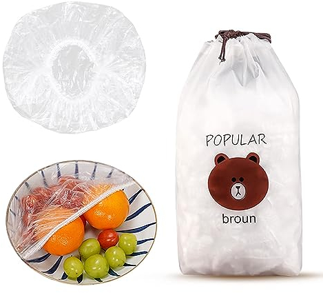 100 Pièces Sacs de Conservation des Aliments avec 1 Sac de Rangement, Sac de Protection des Aliments, Conception à Bouche Élastique, Sacs de Conservation Transparents pour Aliments, Restes