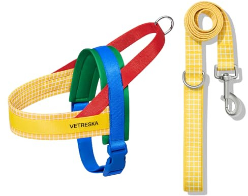 VETRESKA Arnés para perros pequeños, medianos y grandes, sin tirones, juego de arnés y correa para cachorros, arnés para perros fáciles de caminar para caminar, correr, entrenar, arnés para perros