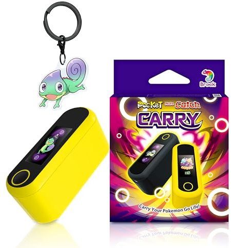 Brook Pocket Auto Catch Carry avec porte-clés – Version portable double comptes de monstres de poche, capteur automatique, Jaune Pika