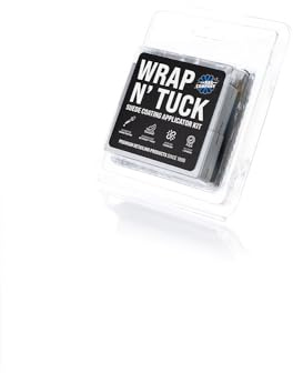 The Rag Company - Kit de aplicador de revestimiento de gamuza Wrap N' Tuck - Aplicador ultra suave y liso para extender y nivelar revestimientos exteriores - Herramienta de espuma reutilizable y paños