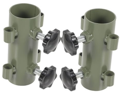Abaodam 2 Piezas Soporte para Tienda De Campaña con Dosel Participación Pie De Paragüero Tornillo Accesorio Toldo Patio Pabellón Abrazadera Titular De La Tienda Paraguas Pararse Acero