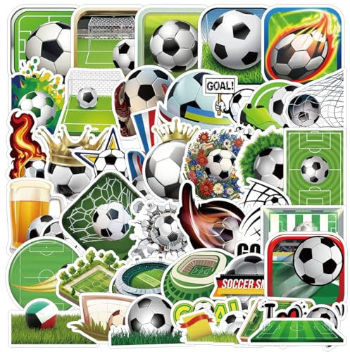 50 Pcs Étoile de foot Autocollants, Stickers Vinyle Imperméables, Cadeaux de Football pour Adolescent, Autocollants de Aeu de Football, pour Skateboard Vélo Ordinateur Portable Bagages