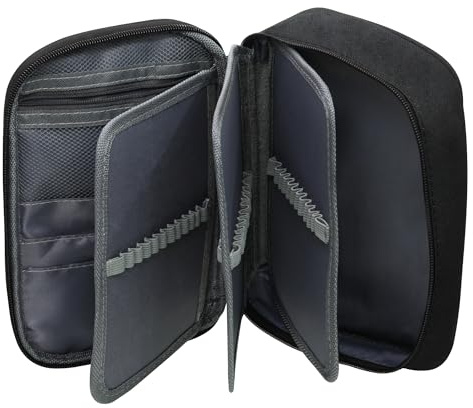 WUISOLQP Federmäppchen Groß, Federmappe Schwarz mit 72 Slots, Abnehmbar Federtasche 5 Fächer Pencil Case Federmappe groß Schlampermäppchen Schulmäppchen für Jungen Mädchen Erwachsene Teenager