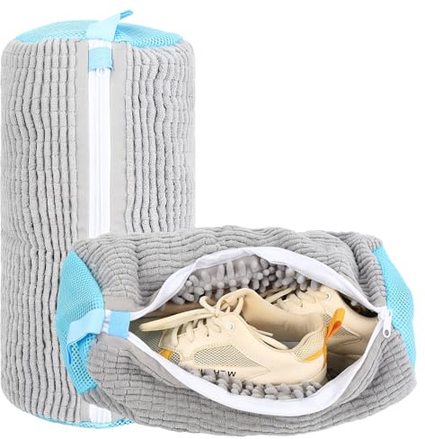 2 Pezzi Sacchetto Scarpe Lavatrice, Sacchetti per Lavare Scarpe in Lavatrices, Sacchetto per Lavare Scarpe in Lavatrice Microfibra Protezione a 360° Riutilizzabili, per Scarpes da Ginnastica