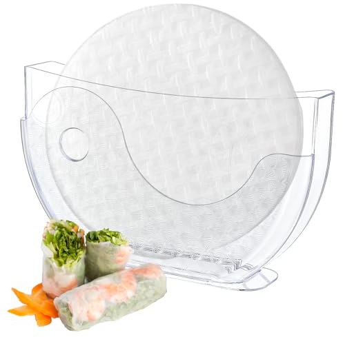 Rzspher Soporte para cuenco de agua de papel helado, 28 cm, papel de arroz, papel de arroz, rollo de verano, recipiente para papel de arroz, rollo de primavera, cuenco de agua (papel de arroz no
