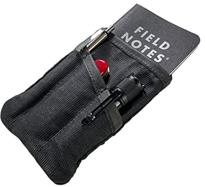 Hide & Drink, Pochette de poche multi-outils, sac compact multifonction à fermeture éclair, mini étui à outils de camping, toile cirée, étui à couteaux, organiseur fin fait à la main (noir anthracite)