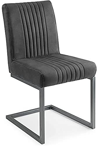 Julian Bowen Set Of 2 Brooklyn Dining Chairs - Charcoal grey