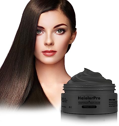 HaiolorPro Schwarz Temporäre Haarfarbe Auswaschbar, Haarfarbe Wachs für Männer und Frauen