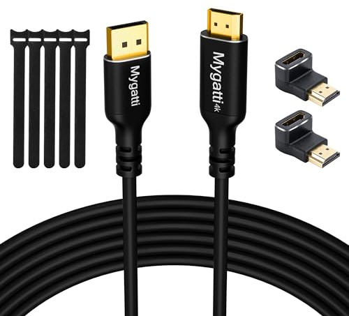 Mygatti Cavo DisplayPort a HDMI da 10 metri (4K UHD), 26 AWG, cavo di collegamento unidirezionale da DP a HDMI, per monitor, TV, proiettori, laptop, PC, AMD, NVIDIA