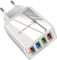 4-Port USB Wall Charger with Quick Charge 3.0 – 3.1A Fast Charging Adapter EU (WHITE)