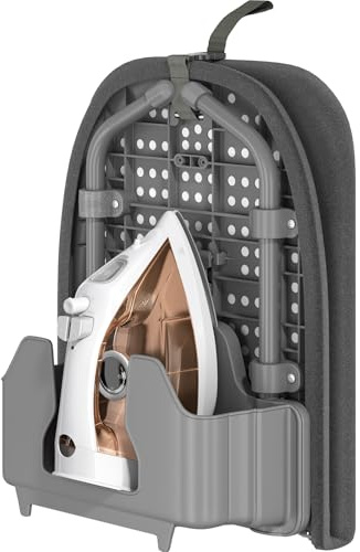 Kingboard Tabletop Ironing Board with Iron Holder, Small Iron Board with Heat Resistant Cover, Portable Mini Ironing Board with Non-Slip Feet for Home Travel, 12 * 32 Black