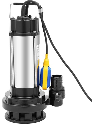 Bomba de aguas residuales de acero inoxidable, 1,5 kW, 2 CV, con construcción de flotador, bomba para bombear aguas residuales domésticas, para uso industrial, jardín