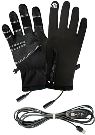 Guanti riscaldati, riscaldati tramite USB, con touchscreen, 3 impostazioni, guanti invernali per donne e uomini, pendolari, ciclismo, moto, tour, sport, viaggi, attività all'aperto