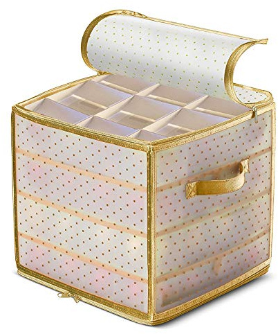 Genérico Adorno 64 Bolas Caja de Almacenamiento Adorno para Árbol de Navidad Bolsa de Decoración (Multicolor, Talla Única)