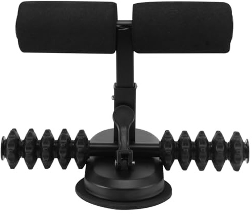 BIUDECO Suction Fixation Sit-up Assist Device with Double Rods, Black Massage Soft Teeth Crunches Aid for Home Fitness and Abdominal Curl Training