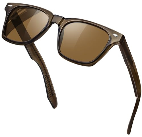 KANASTAL Gafas de Sol Hombre y Mujer Polarizadas Acetato Marrones UV400