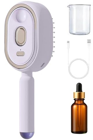 3 En 1 Cepillo Eléctrico De Vapor Para El Cabello, Peine Con Vapor Para Alisar Pelo, Peine Recargable Con Medidor Aceites Y Aceites, Viajes Y Diario, Todo Tipo De Cabello, Niñas, Mujeres
