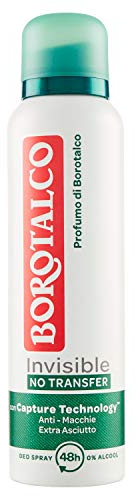 Borotalco, Déodorant pour homme, spray invisible, formule sans alcool avec talc protecteur, anti-taches, parfum musqué, 72h d'efficacité, 150 ml