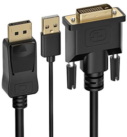 BolAAzuL Active DVI auf DisplayPort Konverter mit USB Power, DVI-D zu DP Video Adapterkabel unterstützt 1080p(1920x1200) Full HD