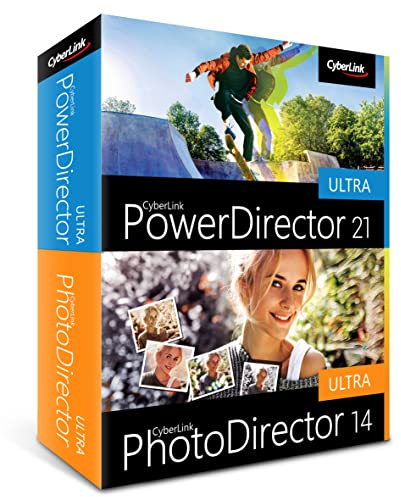 CyberLink PowerDirector 21 Ultra & PhotoDirector 14 Ultra | Benutzerfreundliches Videobearbeitungsprogramm für PC mit Greenscreen | Screen Recorder | Leistungsstarkes Bildbearbeitungsprogramm [Box]