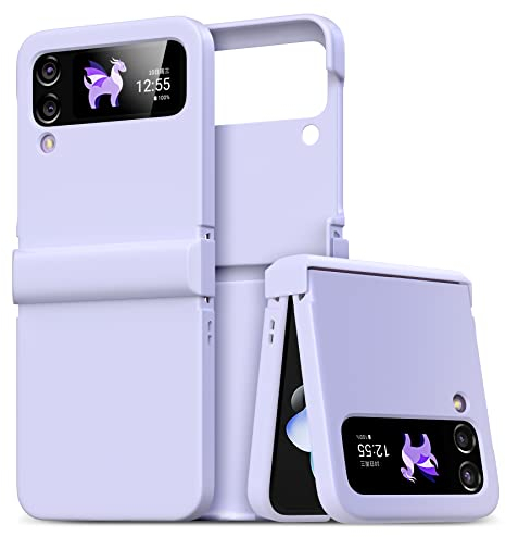 ZCDAYE Samsung Galaxy Z Flip 4 Hülle, Hervorragend texturierte PC Handyhülle Z Flip 4 Handytasche Klappbar Flip Case für Samsung Galaxy Z Flip 4 5G, Lila