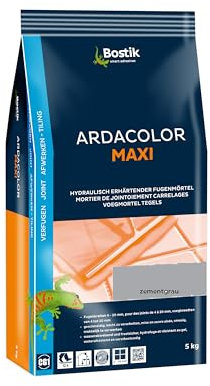 BOSTIK Ardacolor Maxi Mortier de ciment Gris ciment Pour joints avec augmentation de résistance à l'eau et à la saleté, largeurs de joints de 4 à 20 mm, intérieur et extérieur, sur les surfaces
