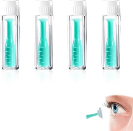 4 Stücke Silikon Kontaktlinsen Entferner, Kontaktlinsen Sauger Weiche Linsen, Kontaktlinsen Saugnäpfe, Silikon Kontaktlinsenentferner Set für Harte und Weiche Linsen, Ideal für Reisen und Alltag