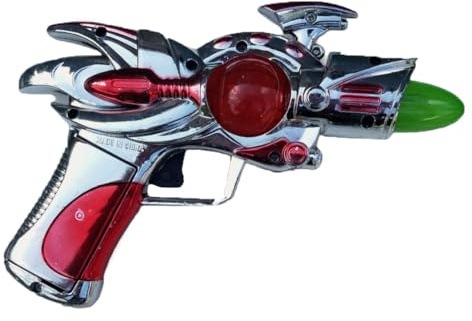 Space Gun Blaster Alien Flashing Pistol Martian Prop Extra Terrestrial Explorer Fancy Dress Toy Weapon Accessory