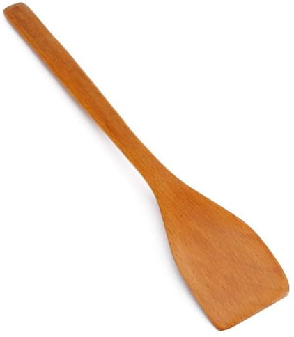 NobesOnbet Spatola in Legno Antiaderente, Padella da 25 cm, Utensili da Cucina, spatola, Angolo in Legno con Manico Lungo, Raschietto per Cucchiaio (Colore Legno Chiaro)
