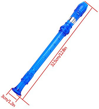 Akozon Translucent Plastic 8 Hole Descant Recorder For Ideal Practice And Music Learning Blue (Blue)