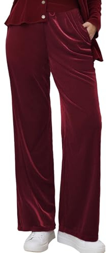 Celanisai Pantaloni in Velour da Donna con Gambe Dirette, Pantaloni da Tempo Libero a Gamba Dritta, Termici, a Vita Alta, Elasticizzati, Pantaloni di Casa per Inverno e Autunno, Eleganti, in Stoffa
