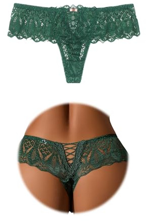 sunshinelady Micro String Taille Basse Femme Tanga Dentelle Sexy Mini String Ficelle Transparent Culotte sans Couture Tanga Invisible Dos Croisé sous Vetements Feminins Slip Bresilien g String Thongs