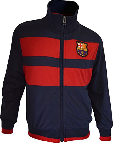 FCB Veste zippée Barça - Collection officielle FC BARCELONE - Taille enfant garçon 8 ans